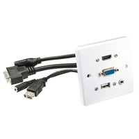 Lindy 60220 Steckdose HDMI + VGA + USB A + 3.5mm Weiß - 60220