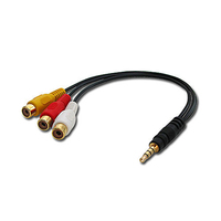 Lindy 35539 Composite-Video-Kabel 0,25 m 3.5mm 3 x RCA Schwarz