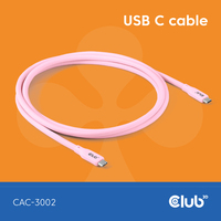 8719214472931 - CLUB3D USB C Kabel Pink