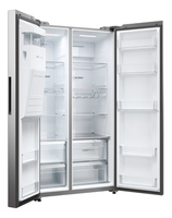 Haier SBS 90 Serie 5 HSW59F18EIMM frigo américain Pose libre 601 L E Platine, Acier inoxydable