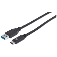 0766623354639 - USB-C to USB-A Cable 50cm Male to Male Black 10 Gbps (USB 32 Gen2 aka USB 31) 3A (fast charging) SuperSpeed+ USB Lifetime Warranty Polybag - USB Typ-C-Kabel - USB-C zu USB Typ A - 50 cm