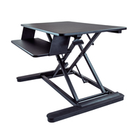 StarTech.com Estación de Trabajo de Pie y Sentado para 2 Monitores de hasta 24" o 1 Monitor de 30" - Escritorio Ergonómico Ajustable en Altura con Bandeja de Teclado 88.9cm x 53.3cm