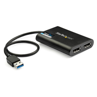 StarTech.com USB 3.0 to Dual DisplayPort Adapter 4K 60Hz, DisplayLink Certi ...