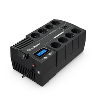 CyberPower BR1200ELCD Line-Interactive USV 1200VA/720W LCD, AVR, USB (HID), RJ45 Lan Protection, Ausgang (4+4) Schuko, USB Ladegerät