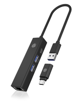 ICY BOX IB-HUB1439-LAN Kabelgebunden USB 3.2 Gen 1 (3.1 Gen 1) Type-A - IB-HUB1439-LAN