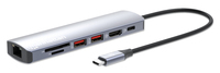 Manhattan Estación Docking USB-C con lector de tarjetas, 7 en 1