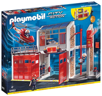 Playmobil Caserne de pompiers avec hélicoptère