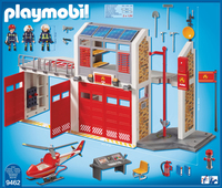 Playmobil Caserne de pompiers avec hélicoptère