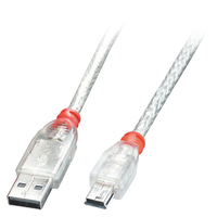 Lindy 41783 USB Kabel USB 2.0 2 m USB A Mini-USB B Transparent