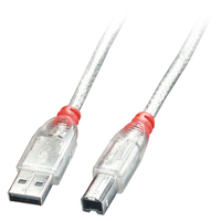 Lindy 41751 USB Kabel USB 2.0 0,5 m USB A USB B Transparent - 41751