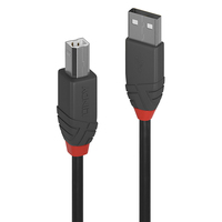 Lindy 36670 USB Kabel USB 2.0 0,2 m USB A USB B Schwarz, Grau