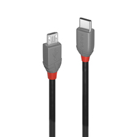 Lindy 36891 USB Kabel USB 2.0 1 m USB C Micro-USB B Schwarz, Grau - 36891