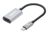 Manhattan 153973 adaptador de cable de vídeo 0.11 m USB Tipo C HDMI Gris