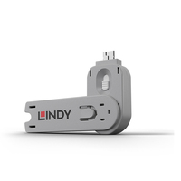 Lindy 40624 Schnittstellenblockierung Türblockierschlüssel USB Typ-A Weiß Acrylnitril-Butadien-Styrol (ABS) 1 Stück(e)