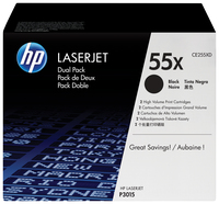 HP Inc. CE255XD, Toner HP, HP 55X 2er-Pack Schwarz mit CE255XD (BILD1)