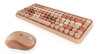 KeySonic KSKM-5200M-RF Tastatur Maus enthalten Büro RF Wireless QWERTZ Deutsch Beige, Braun, Pink