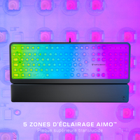 Turtle Beach Magma Membrane RGB Gaming Keyboard avec touches en membrane, Anti-Ghosting avancé, Technologie Easy-Shift, Eclairage RGB personnalisable, Repose-paume détachable - Noir