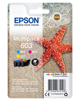 Epson Ink Cartridges, 603, Starfish, 3-colour Multipack, 1 x 2.4 ml Cyan, 1 ...