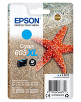 Epson Ink Cartridges, 603XL, Starfish, Singlepack, 1 x 4.0 ml Cyan, XL