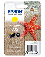 Epson Ink Cartridges, 603, Starfish, Singlepack, 1 x 2.4 ml Yellow, Standar ...