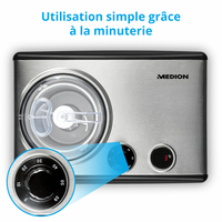 MEDION MD 18387 - Machine à glace Sorbetière - 150 Watt - 1.5 L - Compresseur intégré