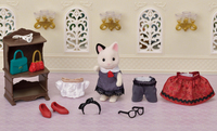 Sylvanian Families La valisette de mode et grande sœur chat bicolore