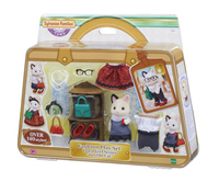 Sylvanian Families La valisette de mode et grande sœur chat bicolore