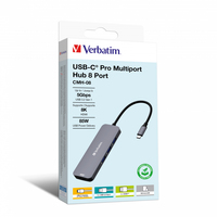 Verbatim CMH-08 USB Typ-C 5000 Mbit/s Silber - 32151