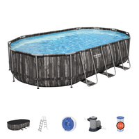 Bestway Power Steel 20&amp;quot; x 12&amp;quot; x 48&quot;/6.10m x 3.66m x 1.22m Oval Pool Set