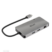 CLUB3D Type-C 8-in-1 hub with 2x HDMI, 2x USB-A, RJ45, SD/ Micro SD - CSV-1593