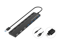 Conceptronic HUBBIES 7-Port-USB 3.0/2.0-Hub mit Netzteil - HUBBIES09BP