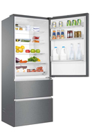 Haier 3D 70 Serie 3 A3FE743CPJ réfrigérateur-congélateur Autoportante 450 L E Platine, Acier inoxydable