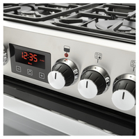 Belling Cookcentre 60 cm Dual Fuel Cuisinière Gaz Noir, Acier inoxydable A