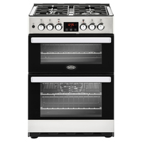 Belling Cookcentre 60 cm Dual Fuel Cuisinière Gaz Noir, Acier inoxydable A
