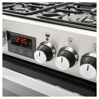 Belling Cookcentre 60 cm Dual Fuel Cuisinière Gaz Noir, Acier inoxydable A