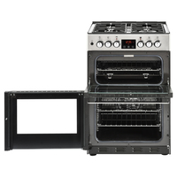 Belling Cookcentre 60 cm Dual Fuel Cuisinière Gaz Noir, Acier inoxydable A
