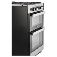 Belling Cookcentre 60 cm Dual Fuel Cuisinière Gaz Noir, Acier inoxydable A