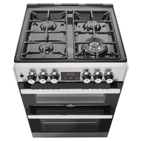 Belling Cookcentre 60 cm Dual Fuel Cuisinière Gaz Noir, Acier inoxydable A
