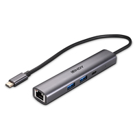 Lindy 43385 Schnittstellen-Hub USB Typ-C 10000 Mbit/s Grau - 43385