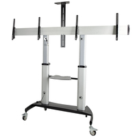 StarTech.com Carrito para Dos TV de 37 a 60 Pulgadas - hasta 50kg cada uno - Soporte VESA Móvil para Dos TV - con Estantes para Equipos - Soporte con Ruedas para TV - Soporte Rodante