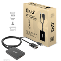 CLUB3D VGA and USB Type-A to HDMI Adapter with Pigtail M/F 0.6m/1.97ft 28AWG