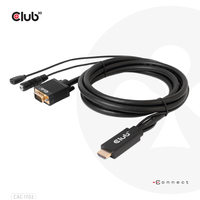 8719214472221 - club3D HDMI   Klinke   USB-Micro-B   VGA Adapterkabel HDMI-A Stecker Klinke 35 mm Buchse USB-Micro-B Buchse VGA 15pol Stecker 200 m Schwarz CAC-1712 High