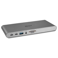 Lindy 43349 laptop-dockingstation & portreplikator Kabelgebunden USB 3.2 Gen 1 (3.1 Gen 1) Type-C Silber