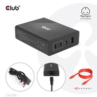 8719214472276 - CLUB3D Travel Charger 132W GAN technology Four port USB Type-A and -C Power Delivery(PD) 30 Support