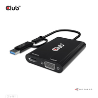 8719214472429 - USB 32 Splitter Type-C -A zu Dual HDMI (4K 30Hz) + VGA CSV-1611 (CAC-1611)