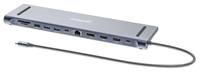 Manhattan 190305 base para laptop o replicador de puertos Alámbrico USB 3.2 Gen 1 (3.1 Gen 1) Type-C Plata