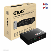 CLUB3D HDMI™ 3 auf 1 Umschalter 8K60Hz/4K120Hz Umschalter - CSV-1381