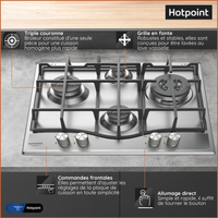 Hotpoint PCN 641 T/IX/HA Acier inoxydable Intégré (placement) Gaz 4 zone(s)