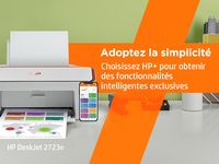 HP DeskJet Imprimante Tout-en-un HP 2723e, Couleur, Imprimante pour Domicile, Impression, copie, numérisation, Sans fil HP+ Éligibilité HP Instant Ink Imprimer depuis un téléphone ou une tablette Numériser vers PDF