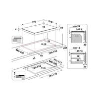 Plaque de cuisson induction 4 feux - WLB2977NE - Whirlpool - Whirlpool